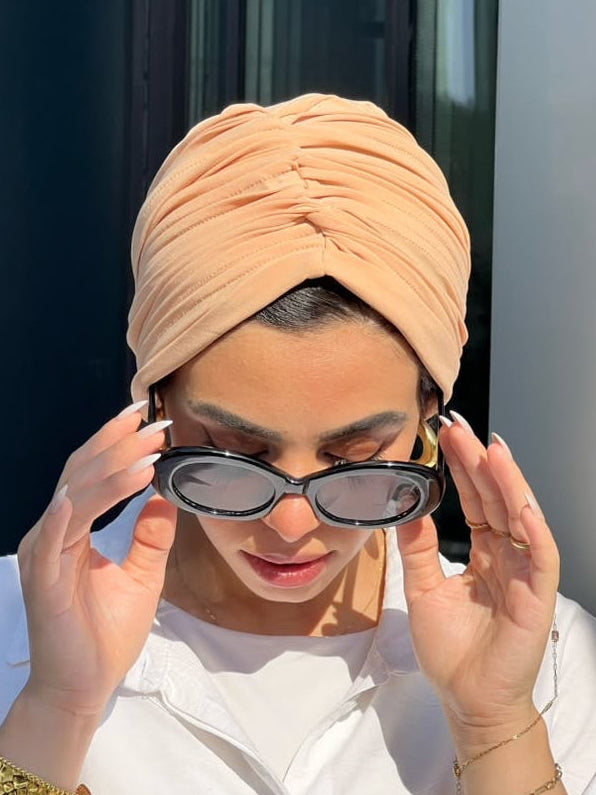 Peachy Beige Whisper Turban