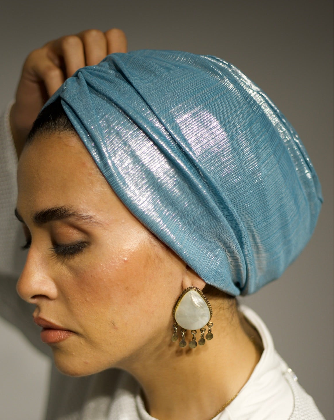 Baby Blue Classic Drape Turban ⭐️