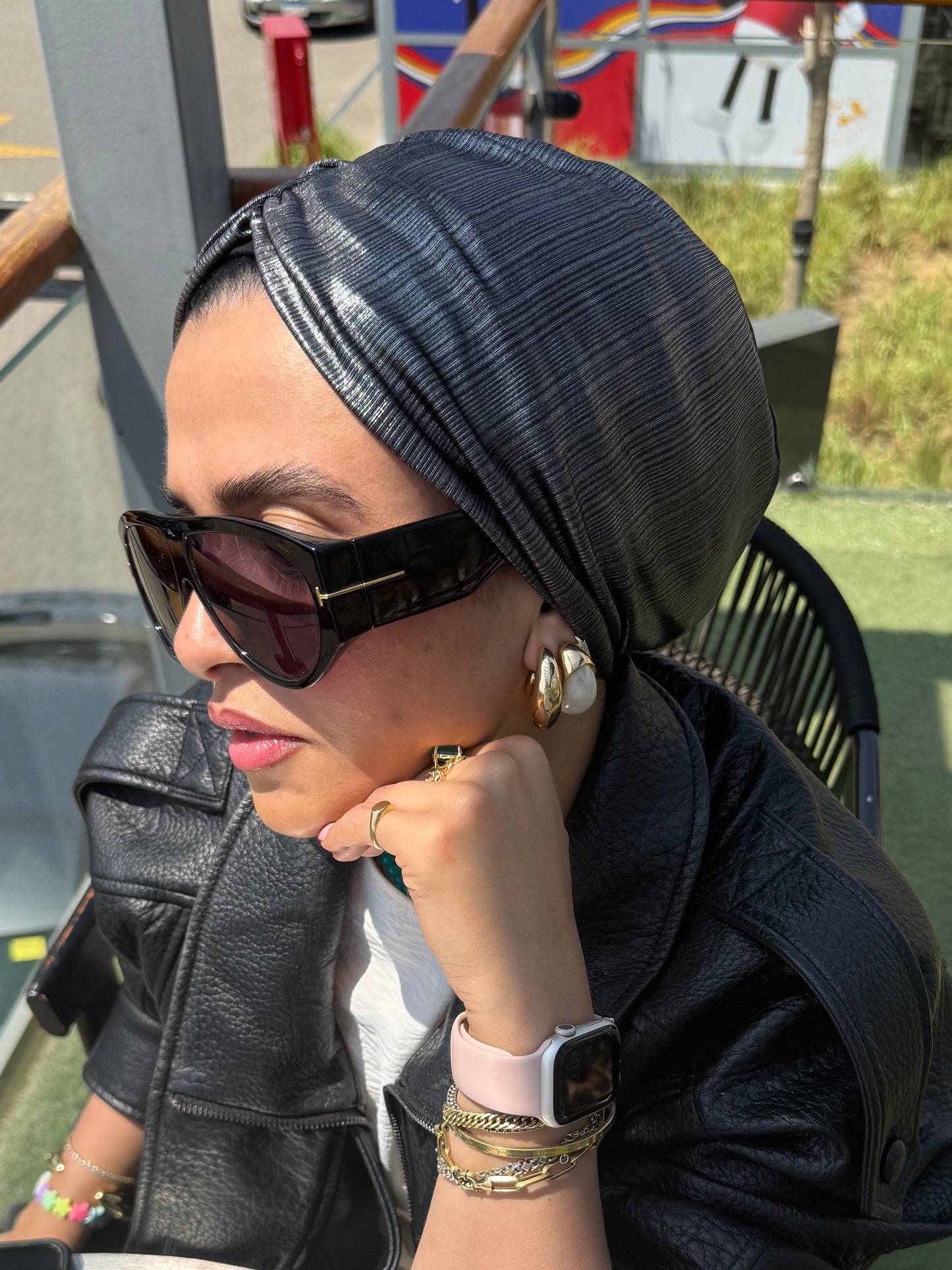 Silver Classic Light Shimmer Turban