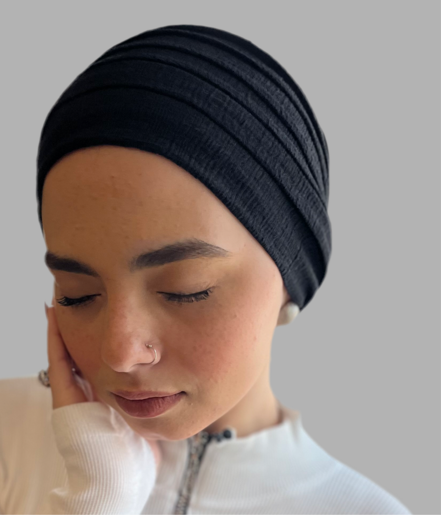 Black Casual Drape Turban (DUAL LOOKS)