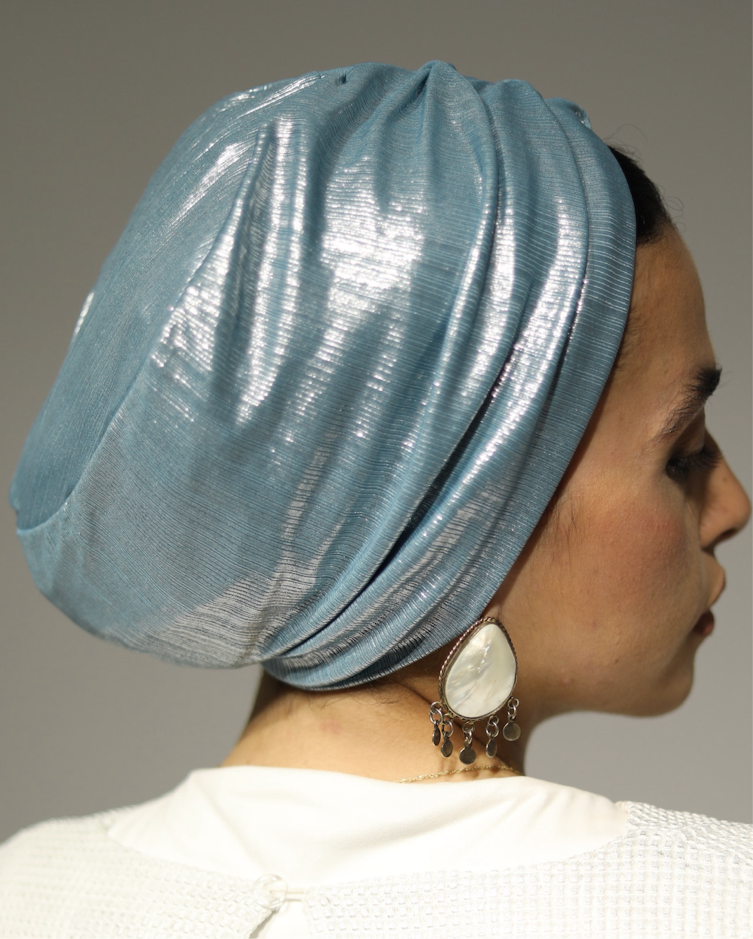 Baby Blue Classic Drape Turban ⭐️