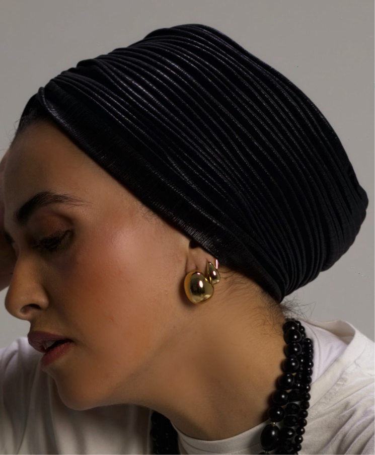 Black Whisper Drape Turban (DUAL LOOKS)