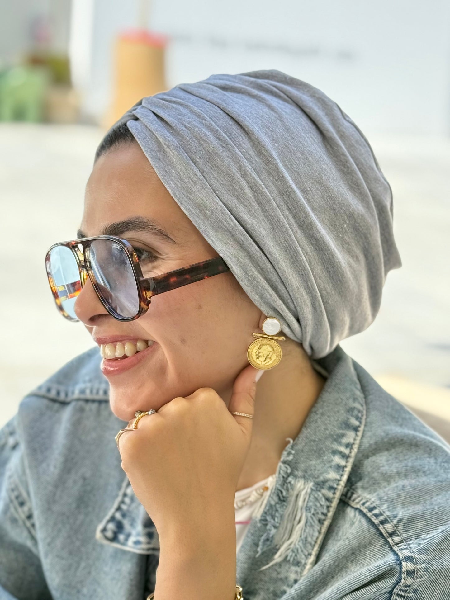 Gray Pure Cotton Turban