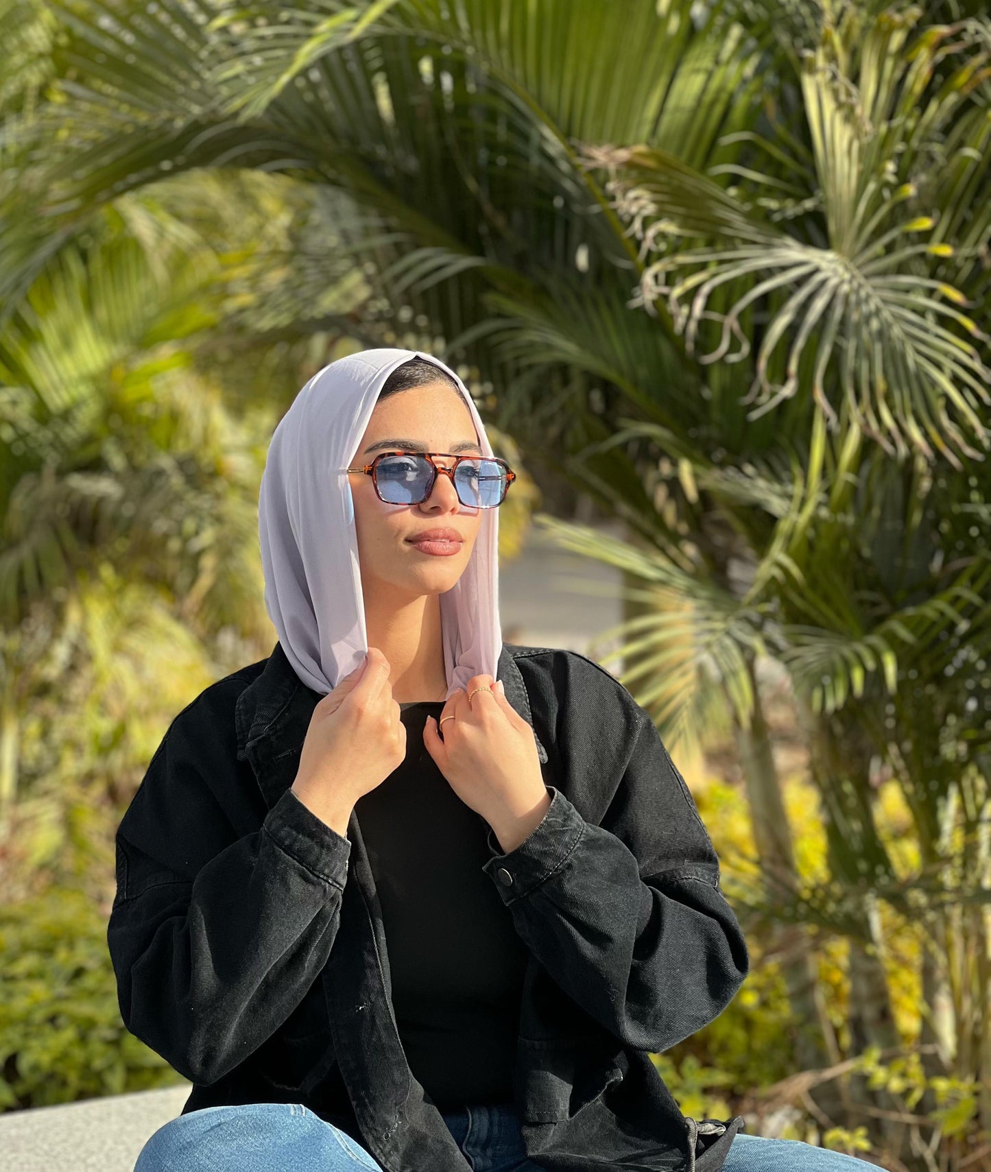 Turkish Double Layer Chiffon Scarf LavendarGray