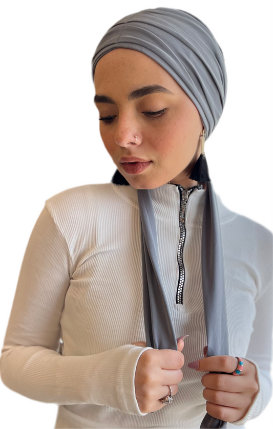 Grey Eclipse Wrap Turban 🩶