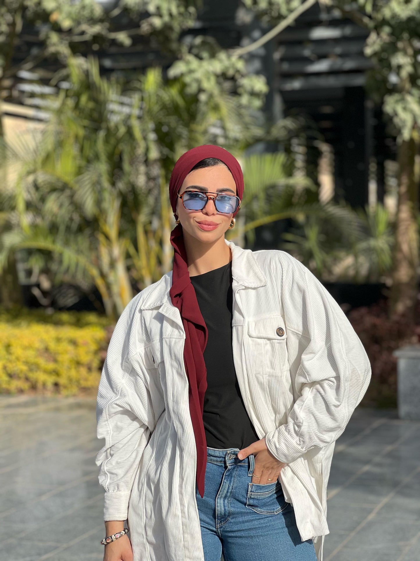 Turkish Double Layer Chiffon Scarf BURGUNDY