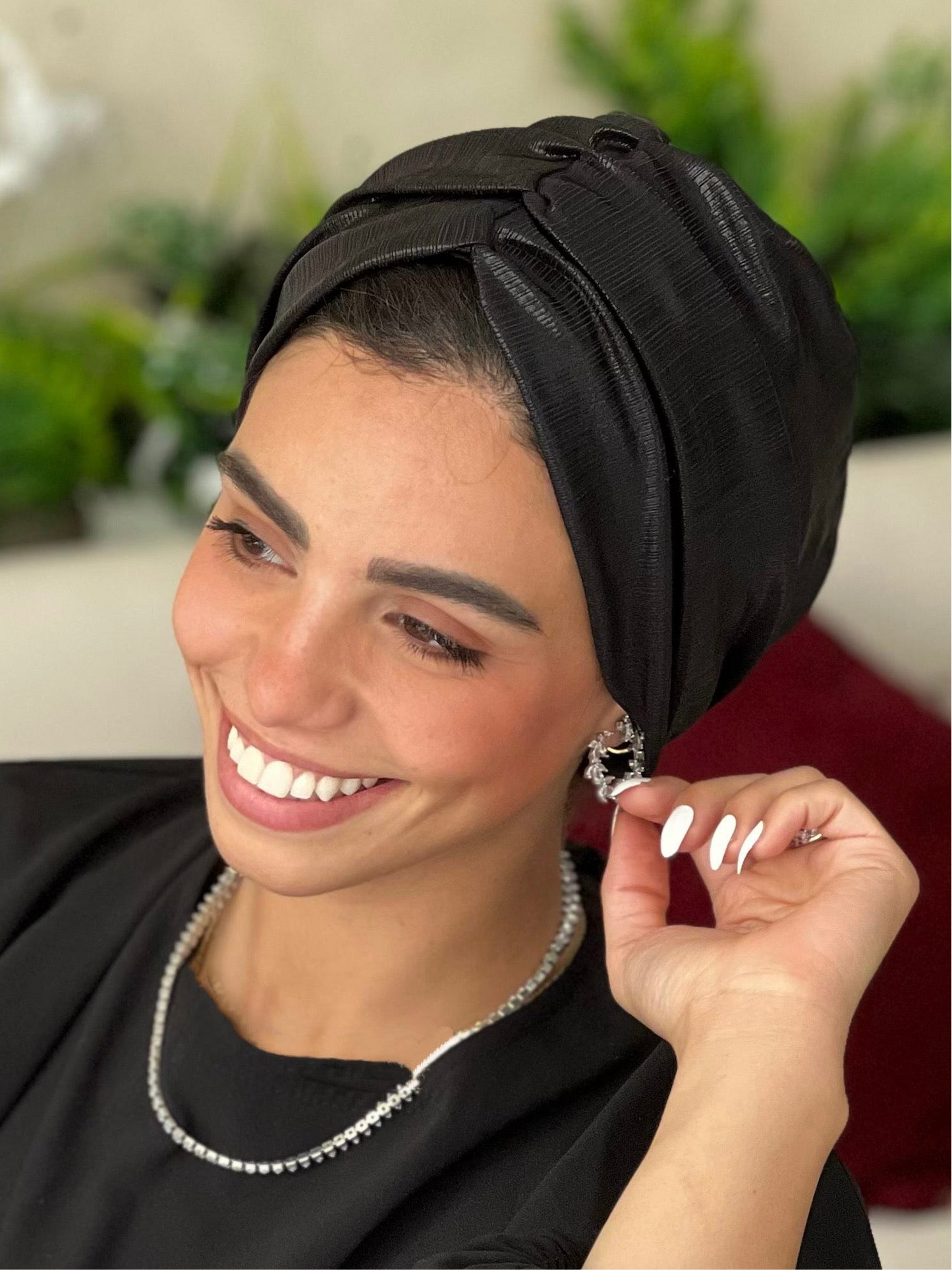 Black Classic Drape Turban