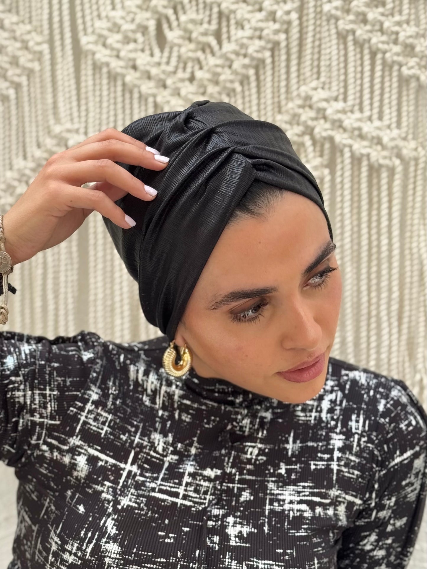 Black Classic Drape Turban