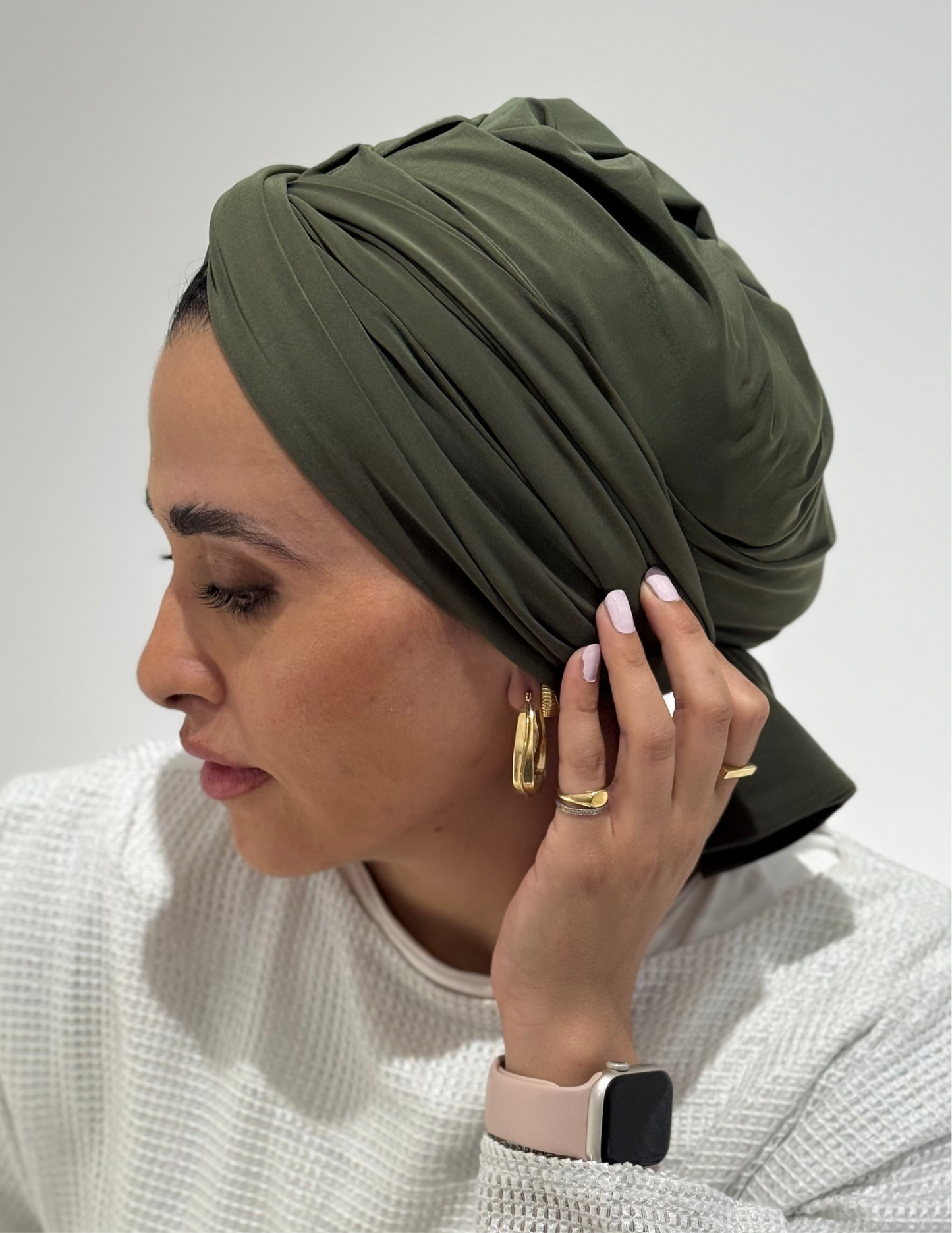 Olive Green Summer Twist Turban
