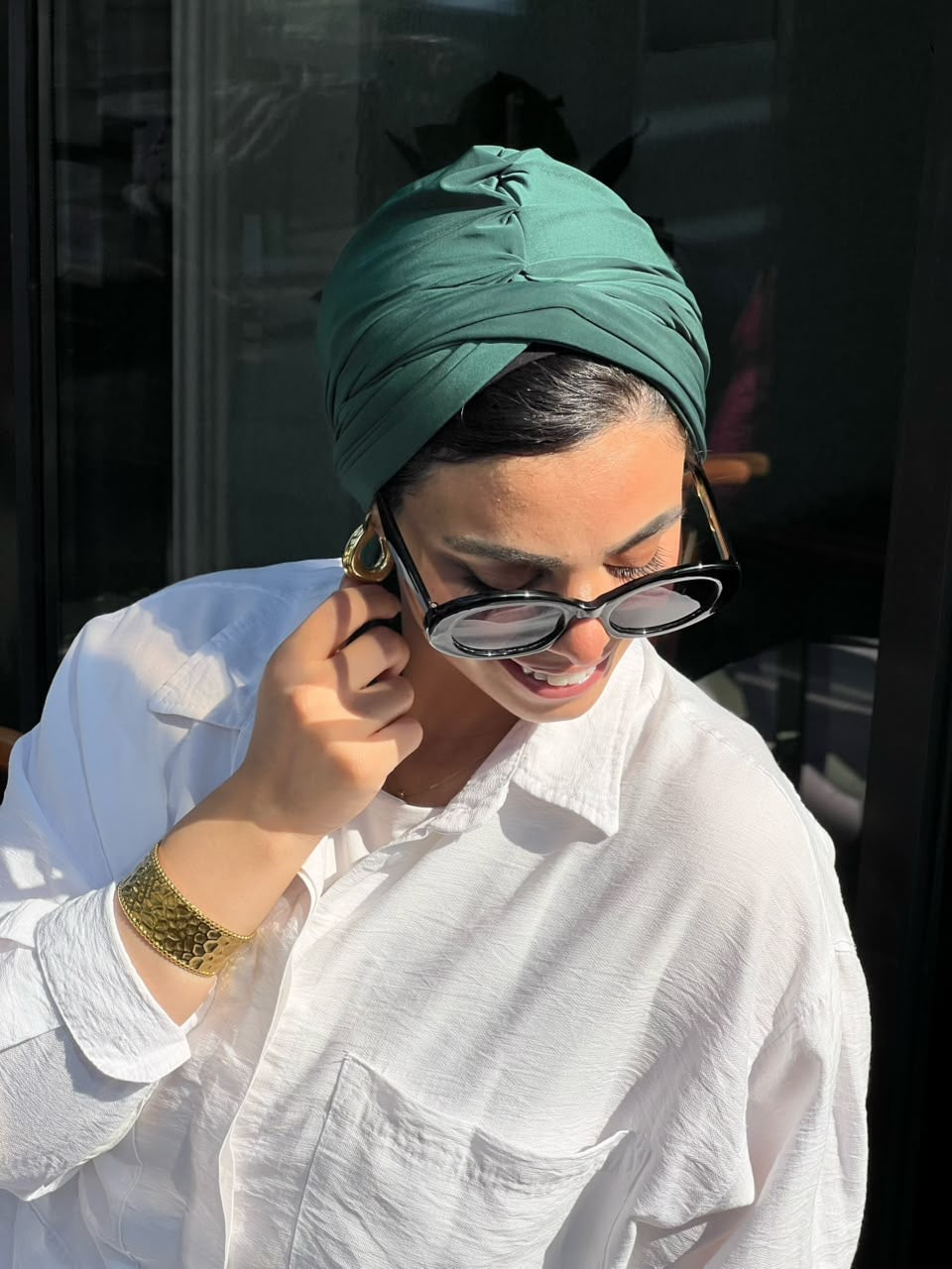 Teal Green Summer Twist Turban