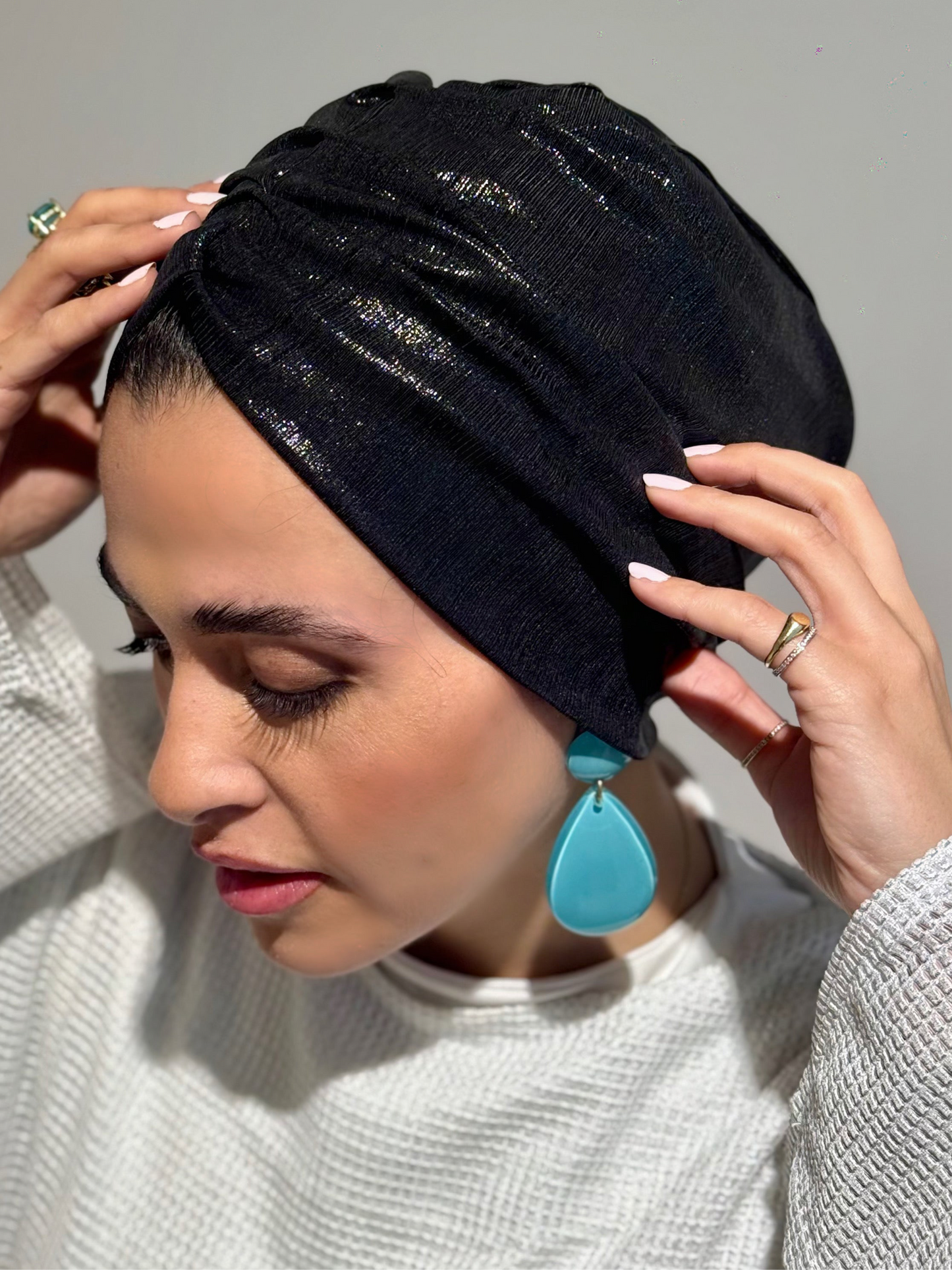 Black Classic Drape Turban