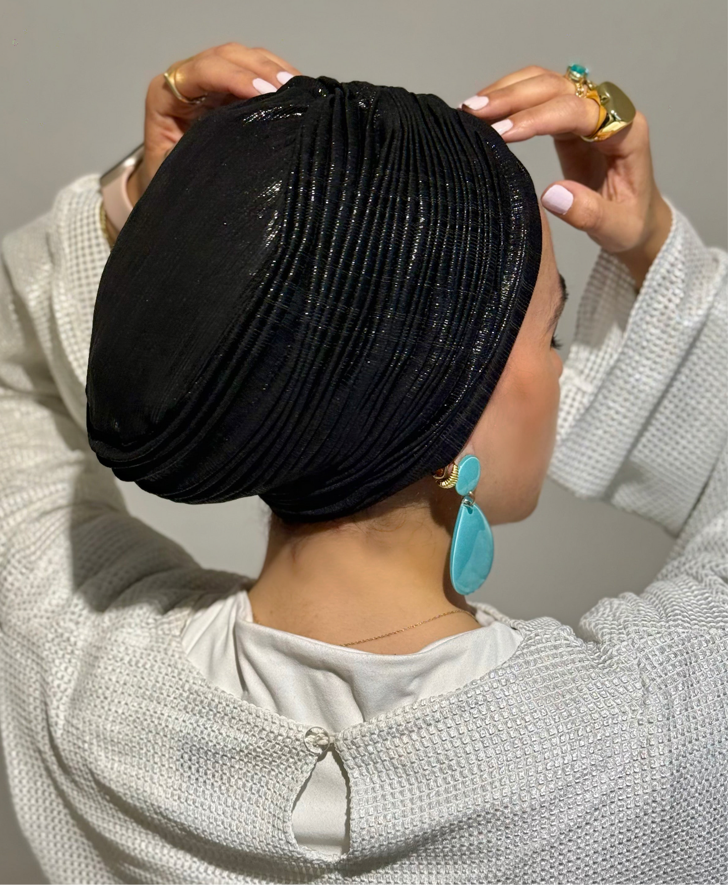 Black Whisper Drape Turban