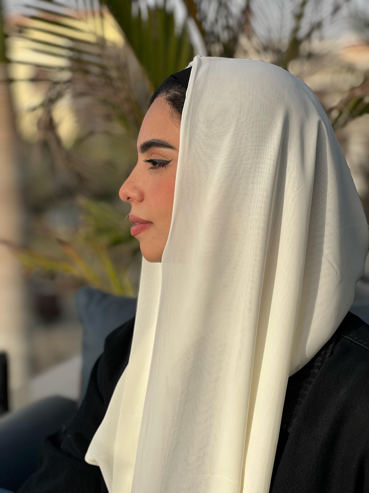 Turkish Double Layer Chiffon Scarf OffWhite