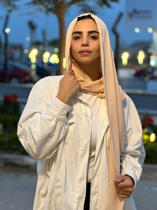 Turkish Chiffon Double Layer Crème Scarf