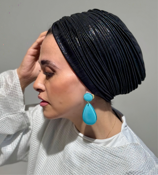 Black Whisper Drape Turban (DUAL LOOKS)